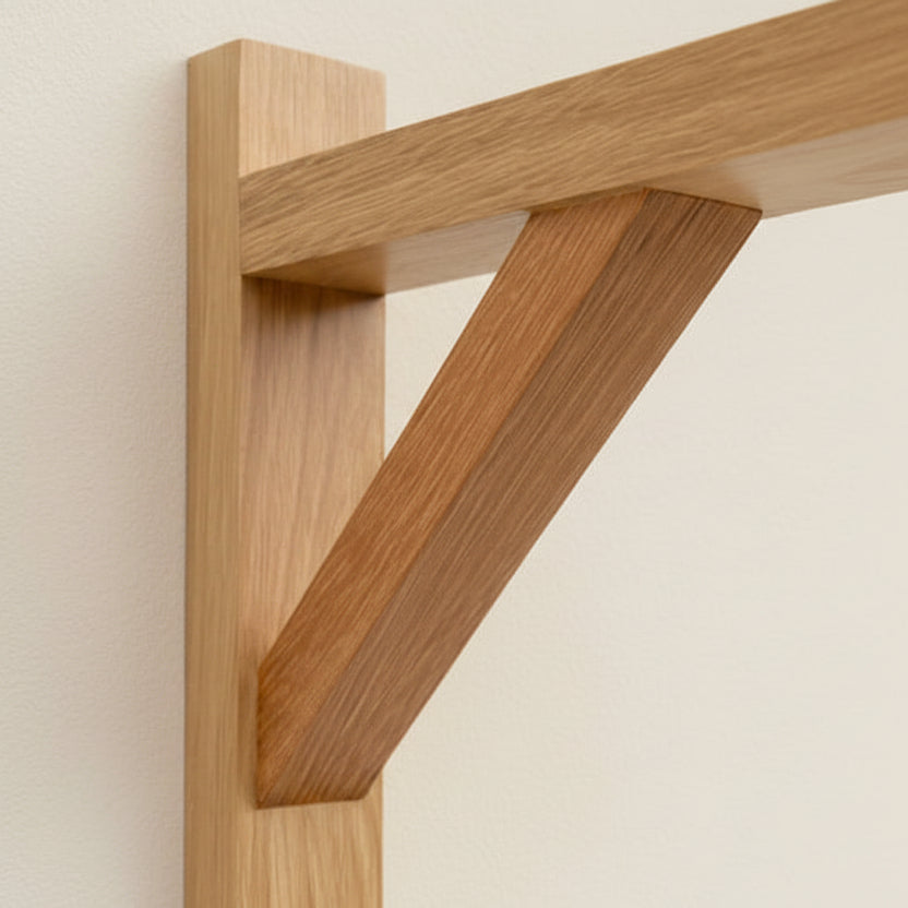 Solid Oak & Yellow Balau Gallows Pendant Wall Light Bracket freeshipping - Cast & Wood