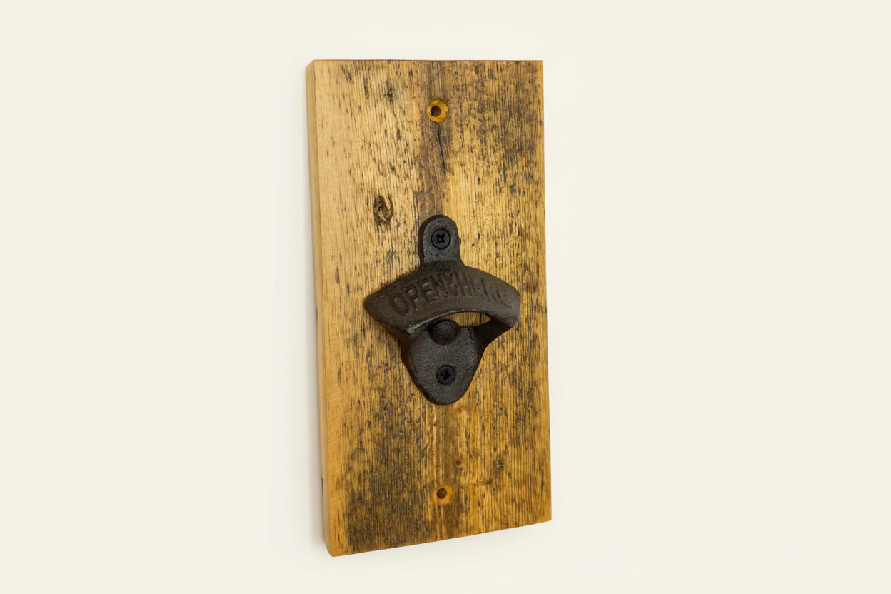 Wall Mounted Bottle Opener - Reclaimed Welsh Chapel Pine freeshipping - Cast & Wood
