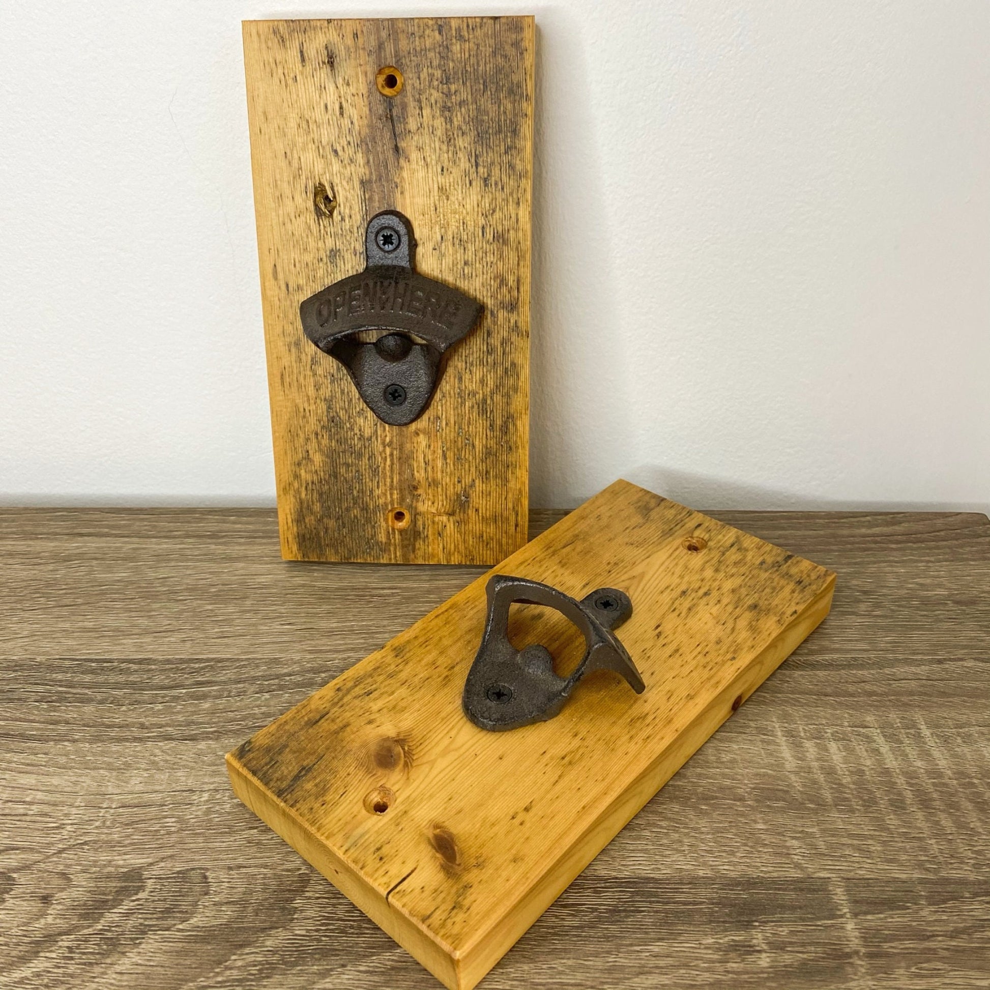 Wall Mounted Bottle Opener - Reclaimed Welsh Chapel Pine freeshipping - Cast & Wood