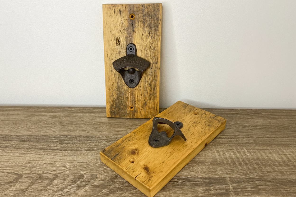 Wall Mounted Bottle Opener - Reclaimed Welsh Chapel Pine freeshipping - Cast & Wood