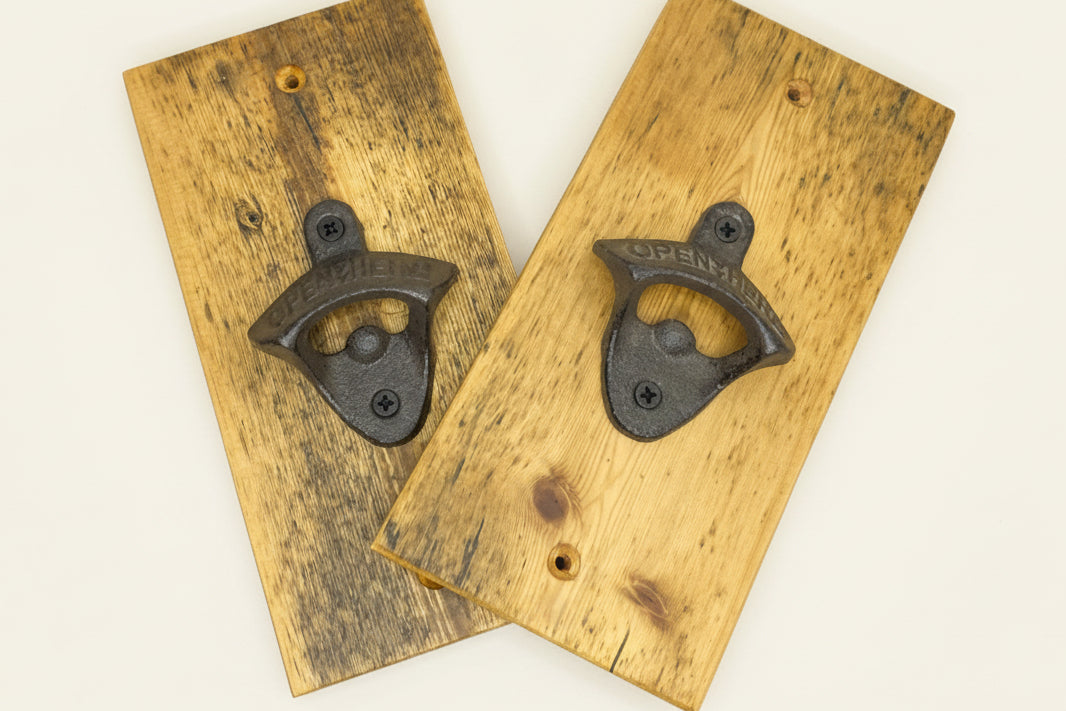 Wall Mounted Bottle Opener - Reclaimed Welsh Chapel Pine freeshipping - Cast & Wood