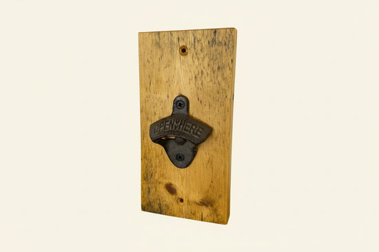 Wall Mounted Bottle Opener - Reclaimed Welsh Chapel Pine freeshipping - Cast & Wood