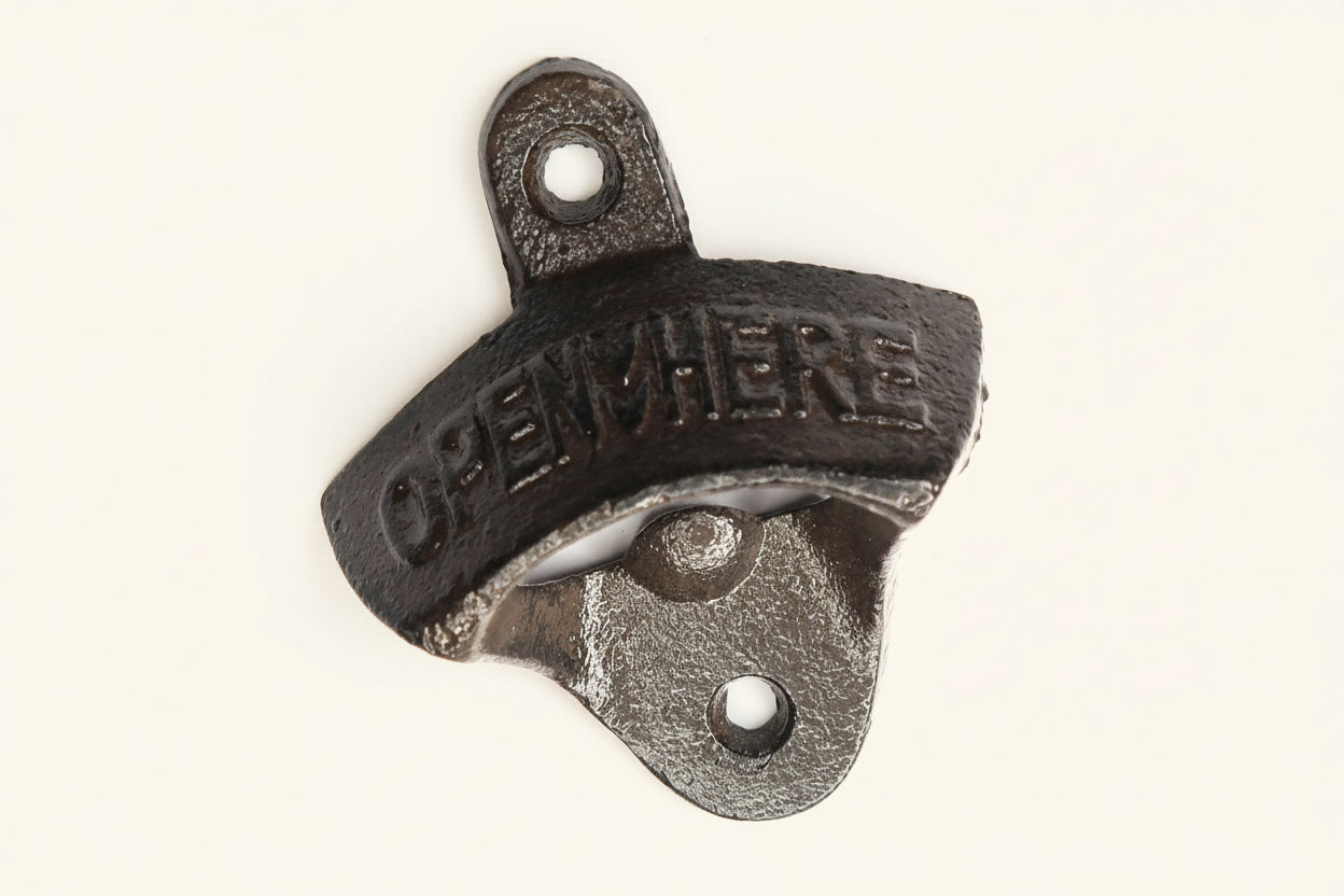 OPEN HERE Cast Iron Wall Mounted Bottle Opener freeshipping - Cast & Wood