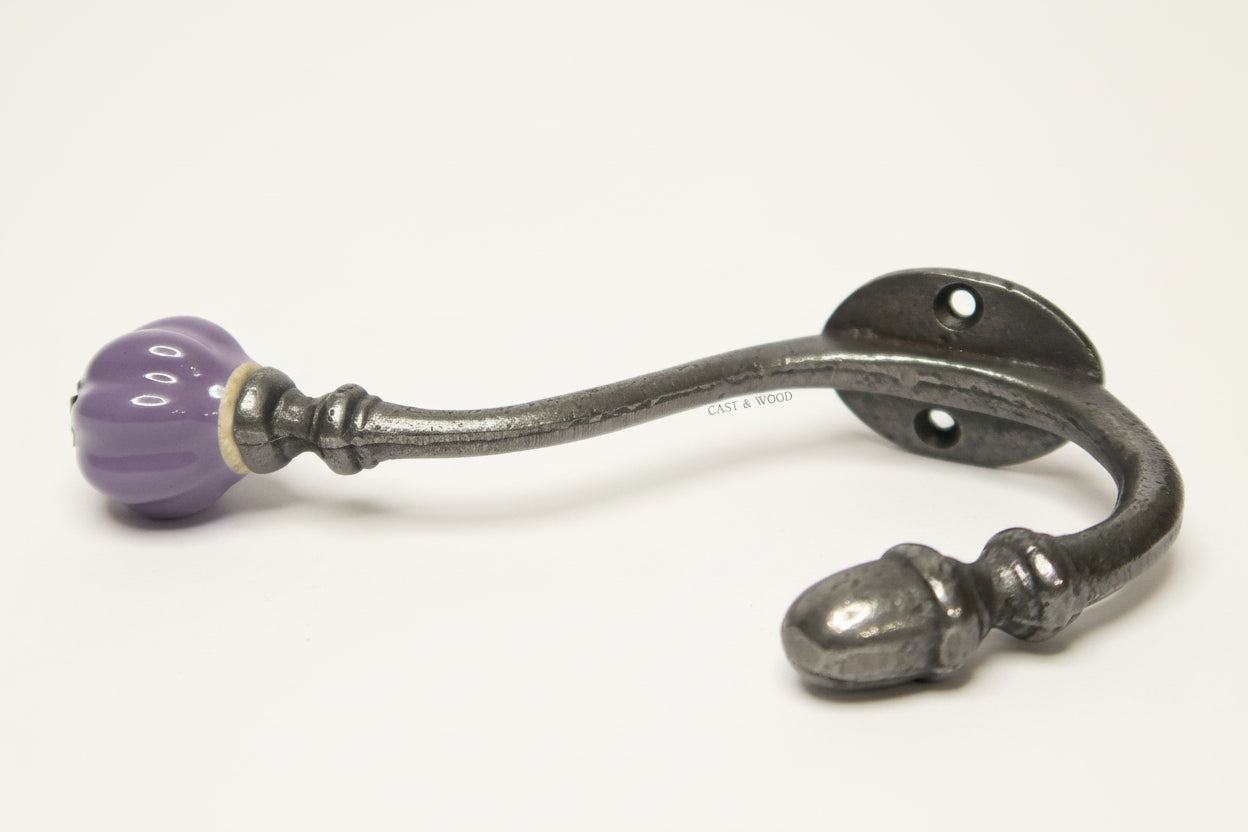 Purple Acorn Double Coat Hook freeshipping - Cast & Wood