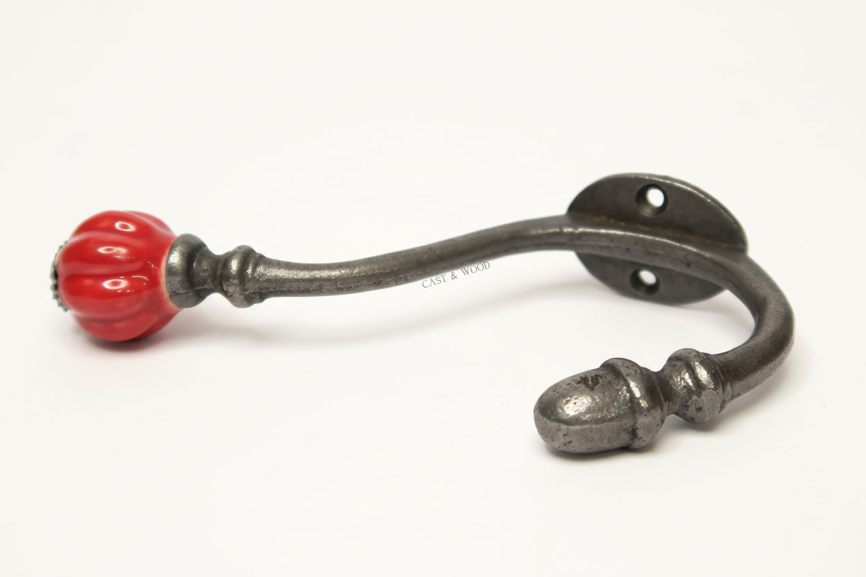 Red Acorn Double Coat Hook freeshipping - Cast & Wood