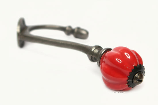 Red Acorn Double Coat Hook freeshipping - Cast & Wood