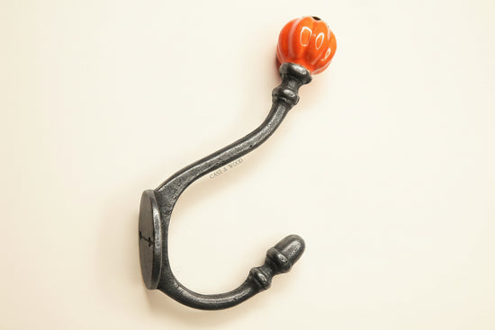 Orange Acorn Double Coat Hook freeshipping - Cast & Wood