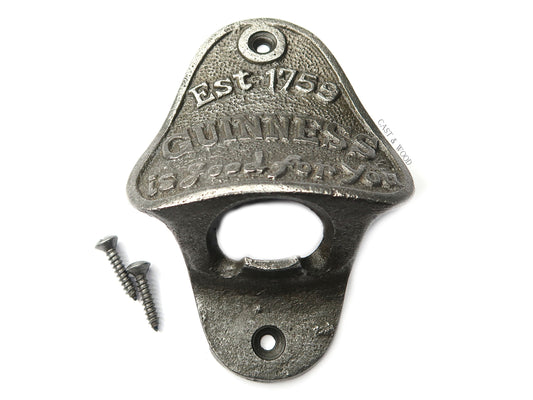 GUINNESS Cast Iron Wall Mounted Bottle Opener freeshipping - Cast & Wood
