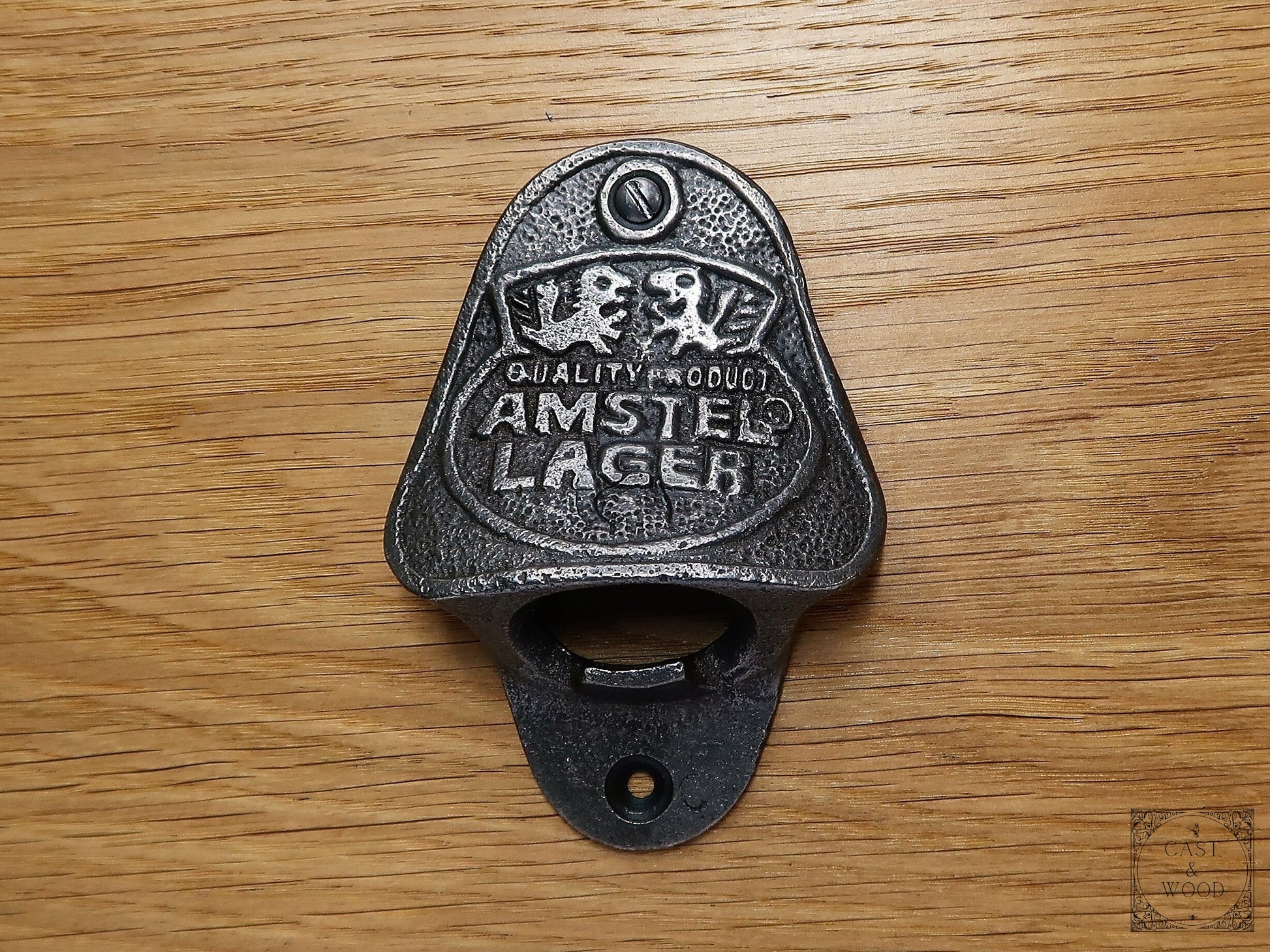 AMSTEL LAGER Cast Iron Wall Mounted Bottle Opener freeshipping - Cast & Wood