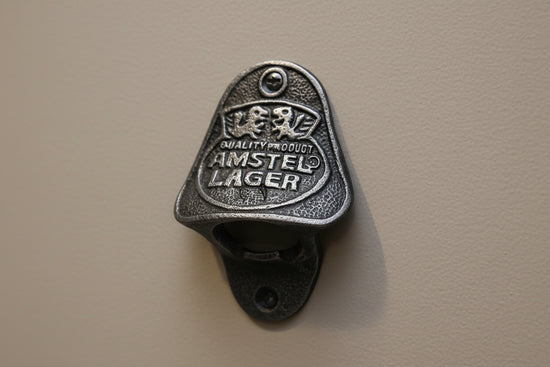 AMSTEL LAGER Cast Iron Wall Mounted Bottle Opener freeshipping - Cast & Wood