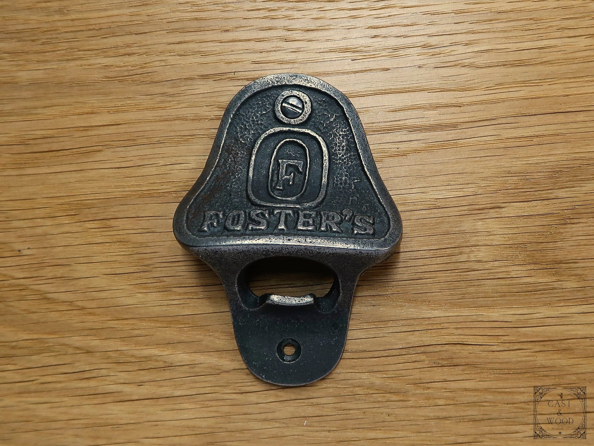 FOSTERS Cast Iron Wall Mounted Bottle Opener freeshipping - Cast & Wood