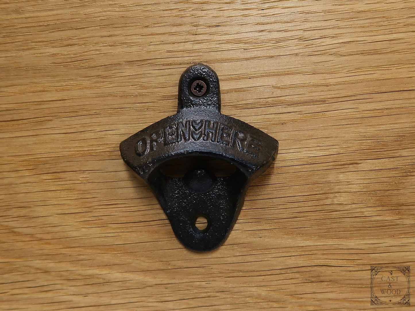 OPEN HERE Cast Iron Wall Mounted Bottle Opener freeshipping - Cast & Wood
