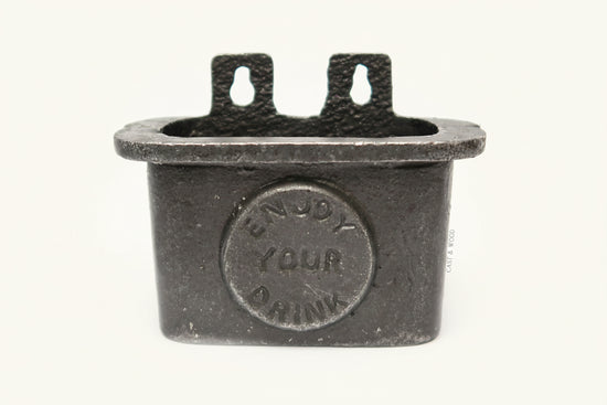 ENJOY YOUR DRINK Cast Iron Wall Mounted Bottle Cap Catcher freeshipping - Cast & Wood