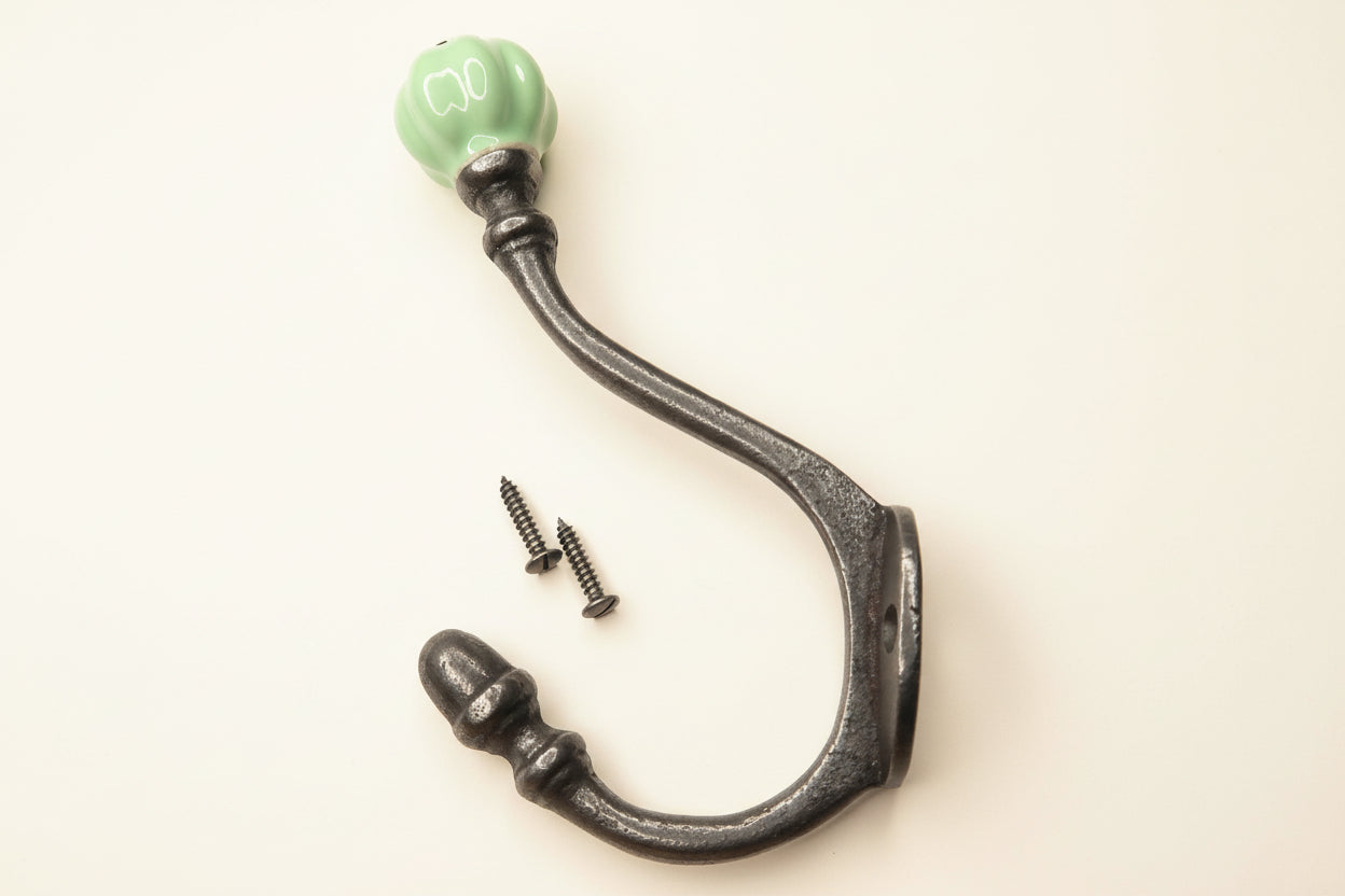 Spring Green Acorn Double Coat Hook freeshipping - Cast & Wood