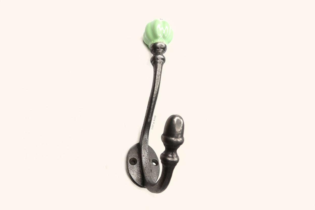 Spring Green Acorn Double Coat Hook freeshipping - Cast & Wood