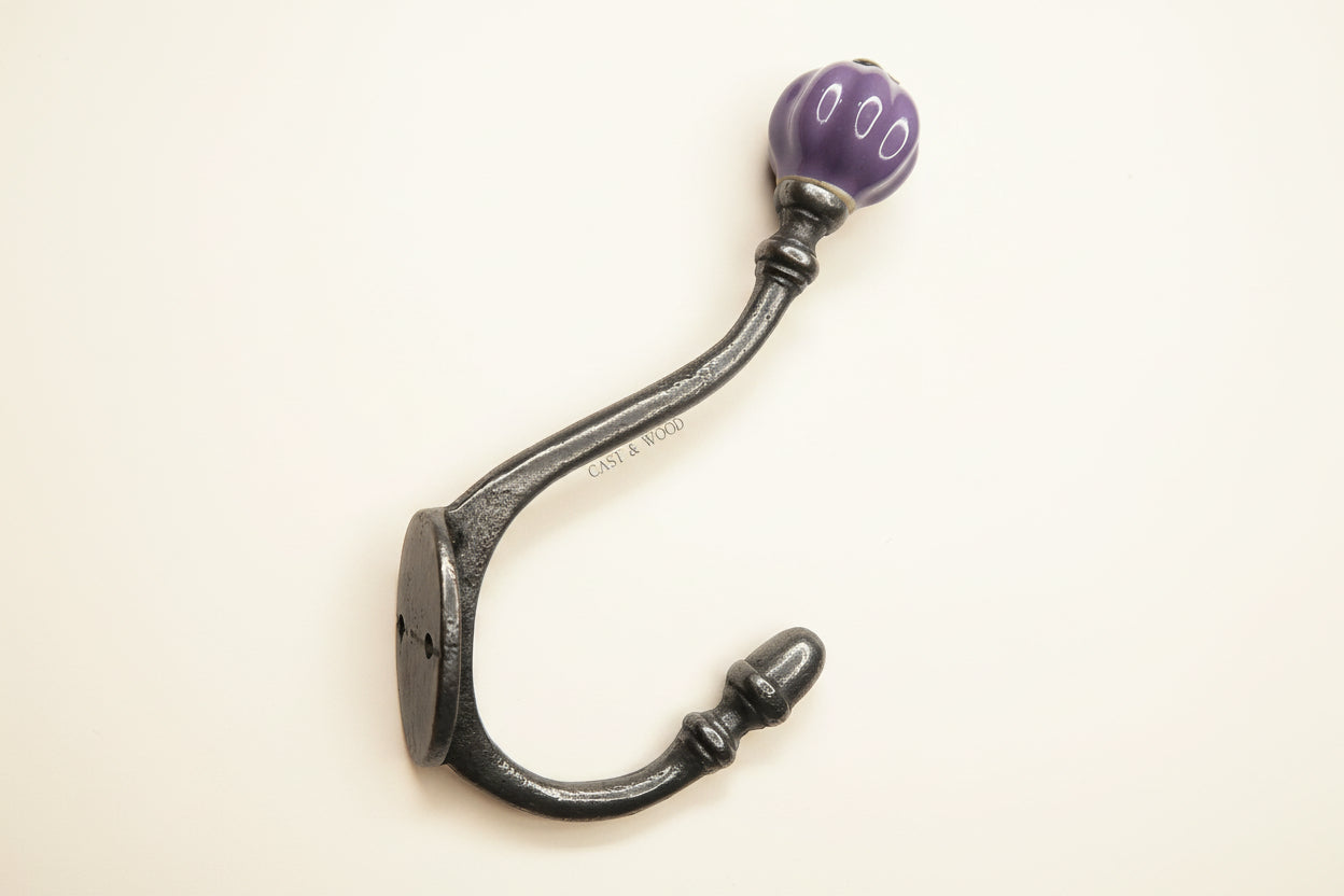 Purple Acorn Double Coat Hook freeshipping - Cast & Wood