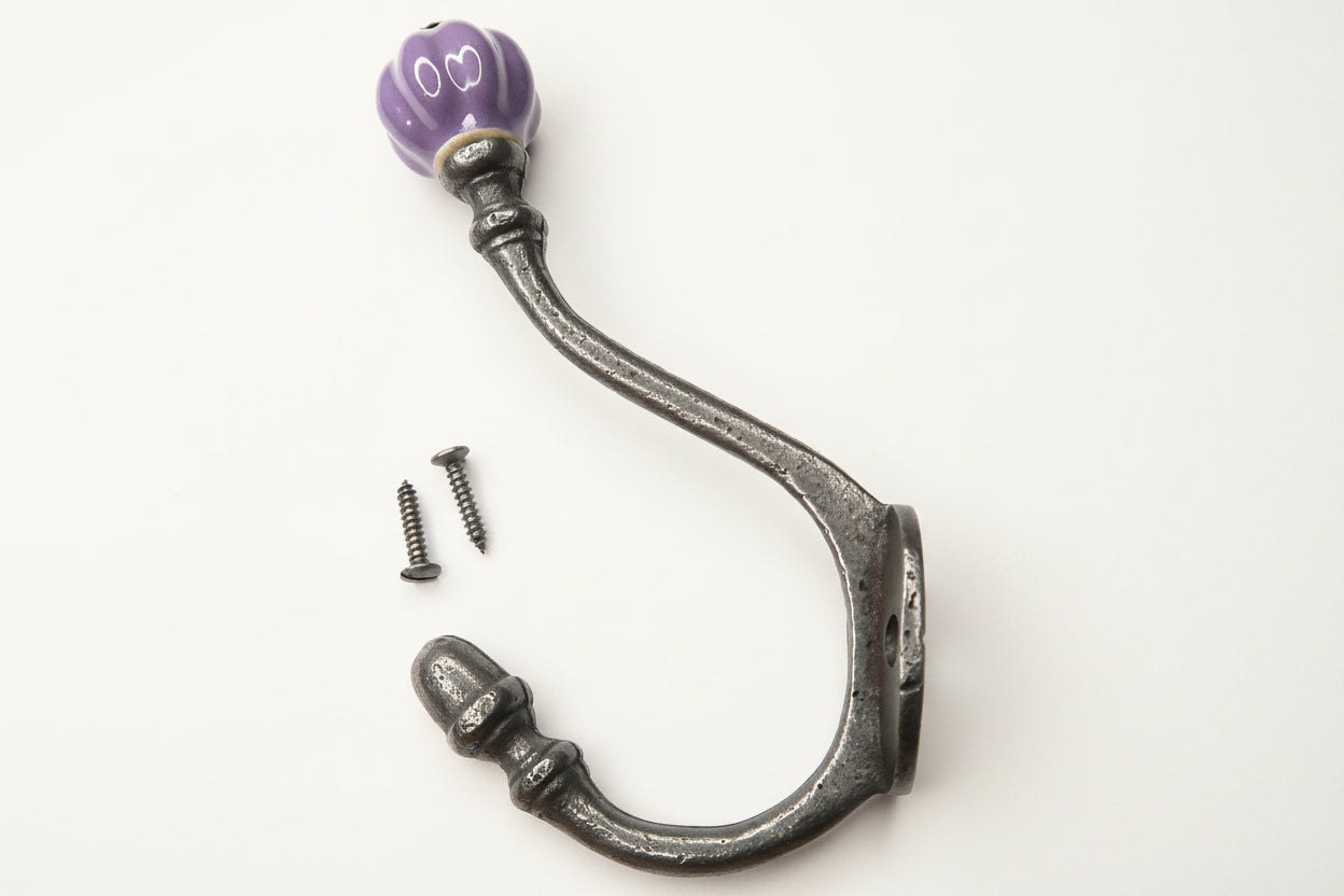 Purple Acorn Double Coat Hook freeshipping - Cast & Wood