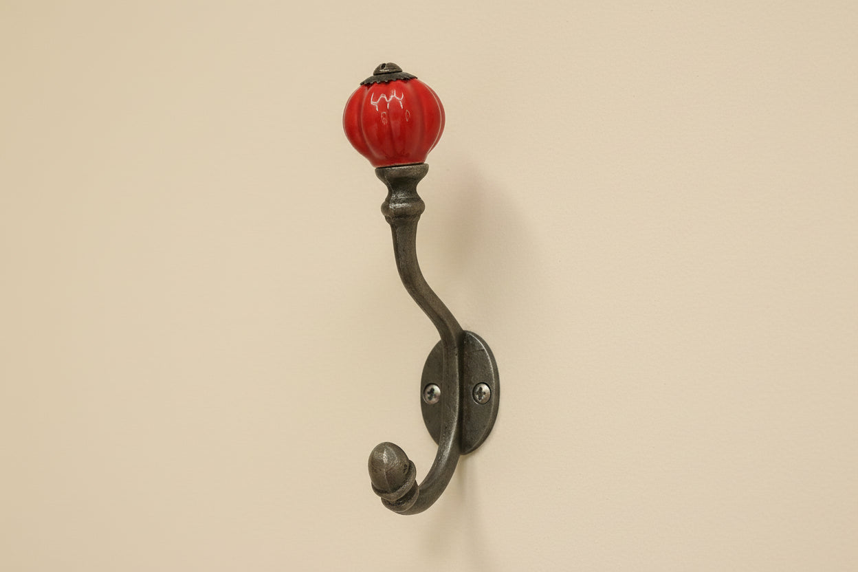 Red Acorn Double Coat Hook freeshipping - Cast & Wood