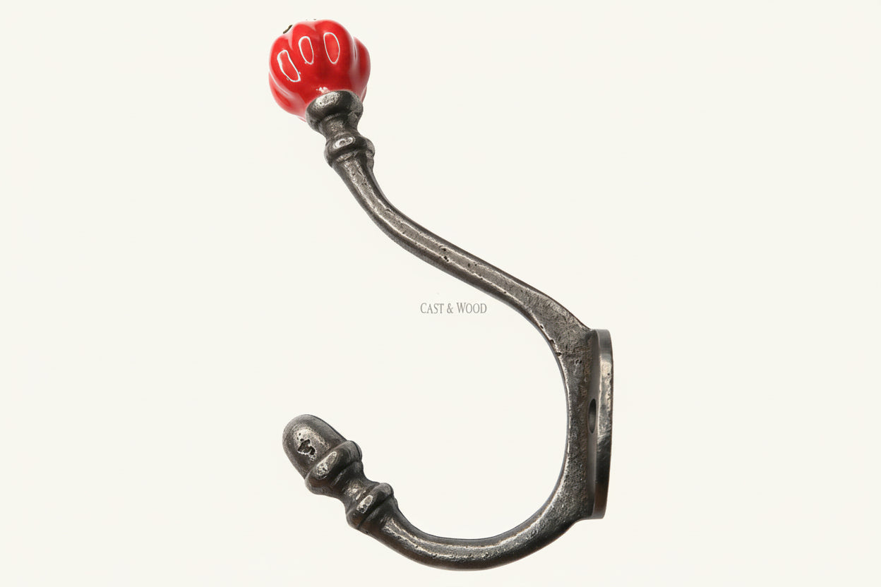 Red Acorn Double Coat Hook freeshipping - Cast & Wood
