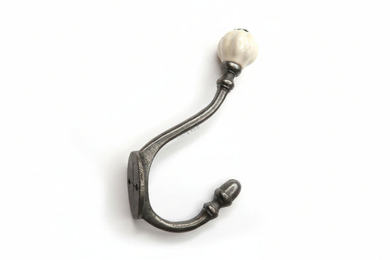 Off White Acorn Double Coat Hook freeshipping - Cast & Wood