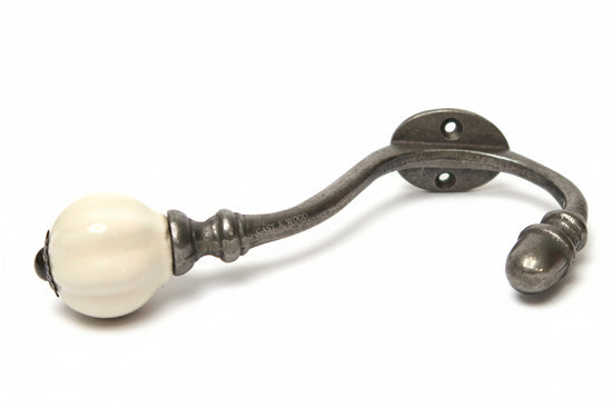 Off White Acorn Double Coat Hook freeshipping - Cast & Wood