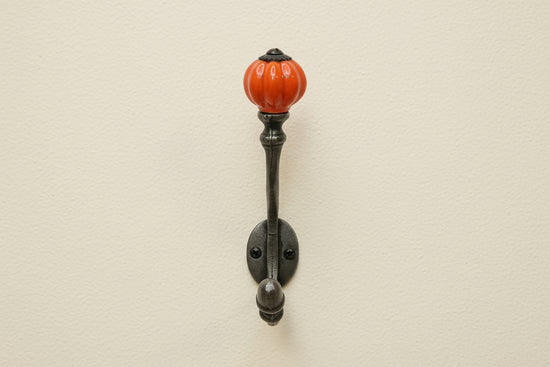 Orange Acorn Double Coat Hook freeshipping - Cast & Wood