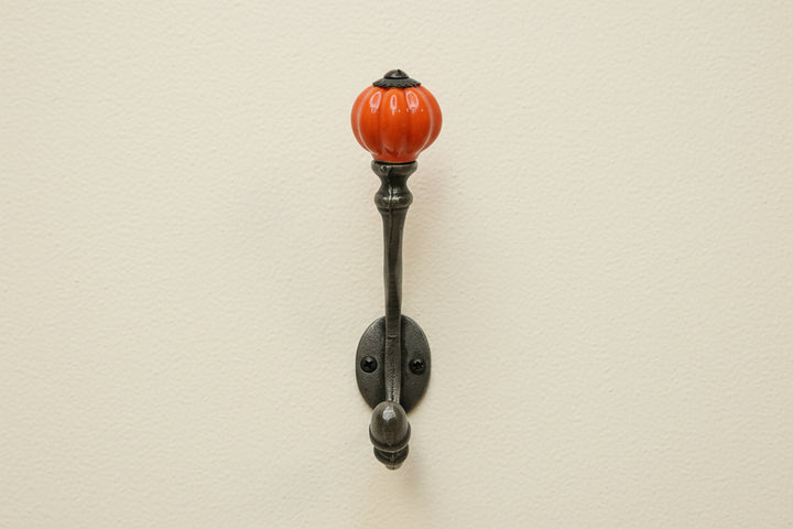 Orange Acorn Double Coat Hook freeshipping - Cast & Wood