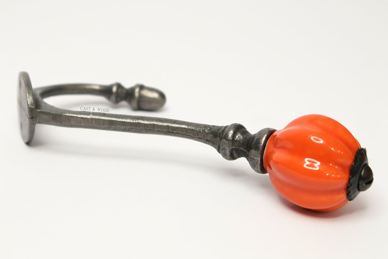 Orange Acorn Double Coat Hook freeshipping - Cast & Wood