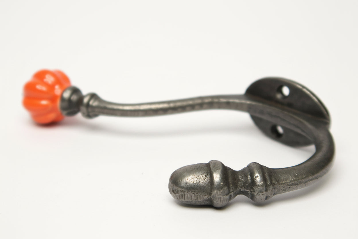 Orange Acorn Double Coat Hook freeshipping - Cast & Wood
