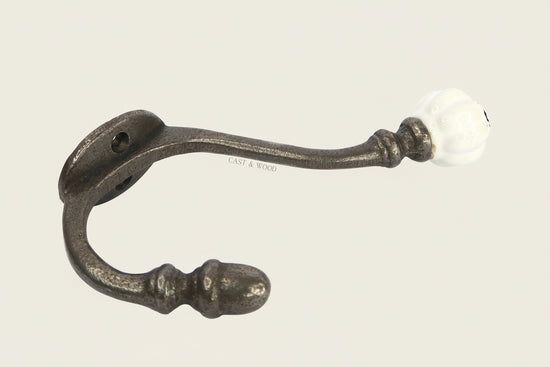 White Acorn Double Coat Hook freeshipping - Cast & Wood