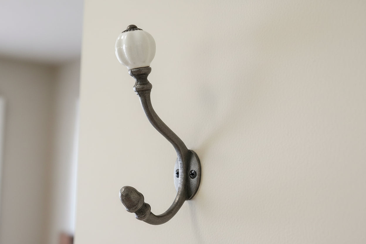 White Acorn Double Coat Hook freeshipping - Cast & Wood