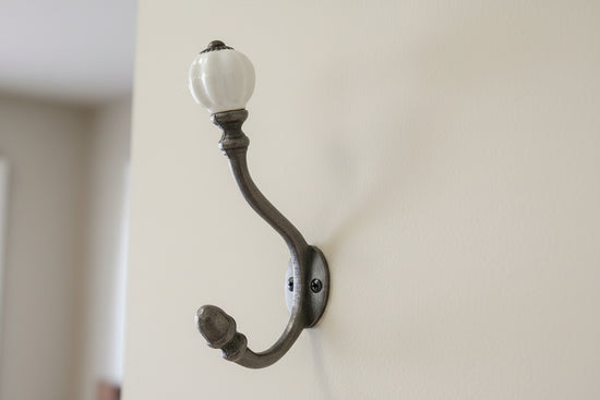 White Acorn Double Coat Hook freeshipping - Cast & Wood