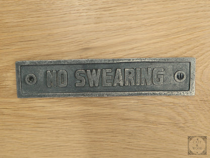 No Swearing Wall Plaque Sign