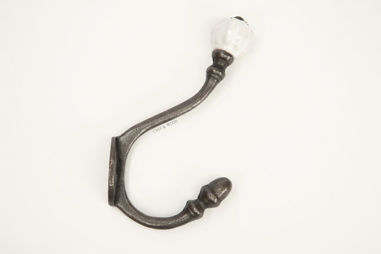 White Acorn Double Coat Hook freeshipping - Cast & Wood