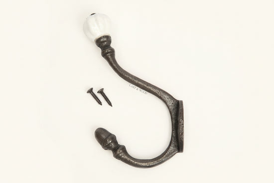 White Acorn Double Coat Hook freeshipping - Cast & Wood