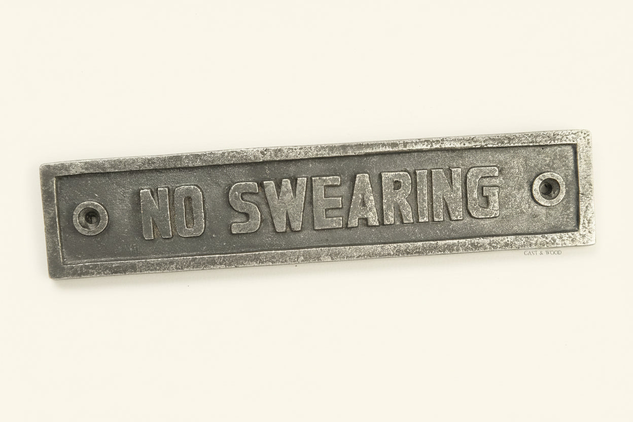 No Swearing Wall Plaque Sign