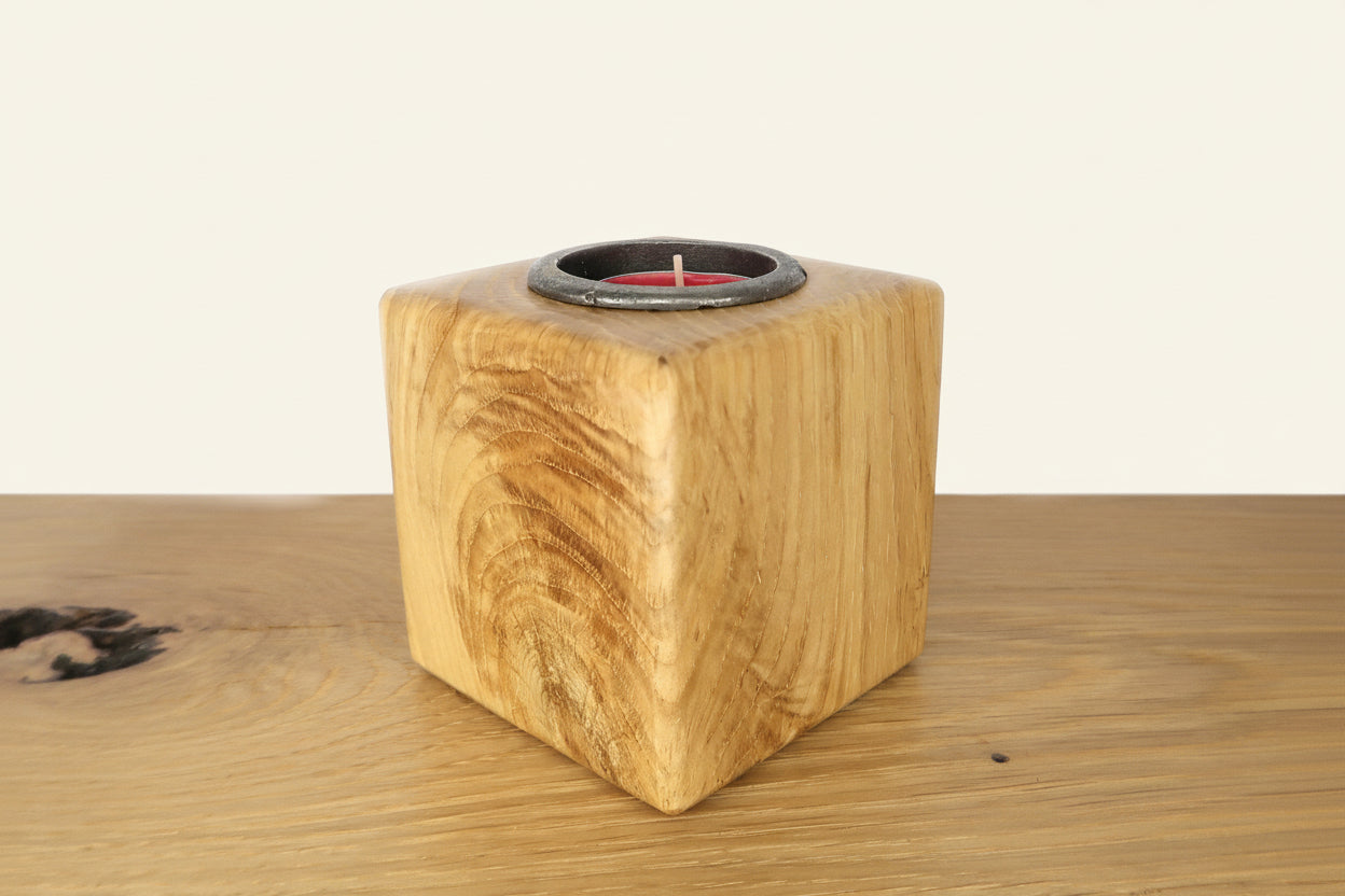 Solid Oak Tea Light Candle Holder freeshipping - Cast & Wood